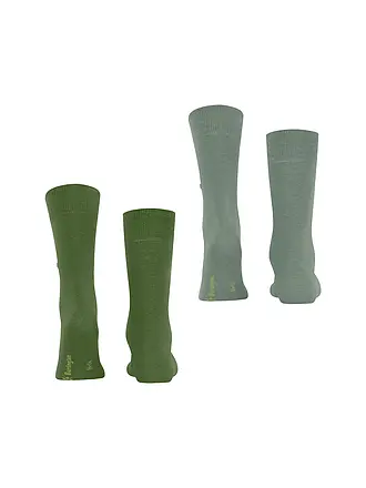 BURLINGTON | Chaussettes homme EVERYDAY, lot de 2, tailles 40-46, anthracite chiné. | grün